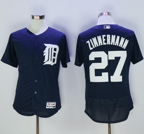 Tigers #27 Jordan Zimmermann Navy Blue Flexbase Authentic Collection Stitched MLB Jersey - Click Image to Close